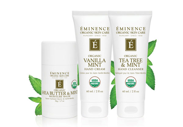 A sample of Éminence products offered at The Facial Center 