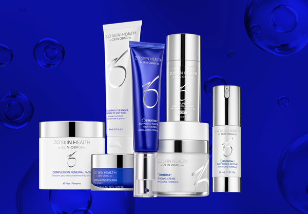 A sample of the Zo Skin Health products we offer at The Facial Center