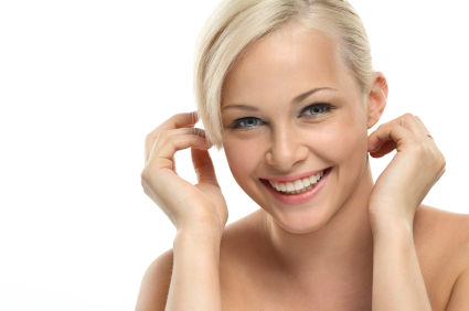 Blonde woman with radiant skin Blonde woman with radiant skin